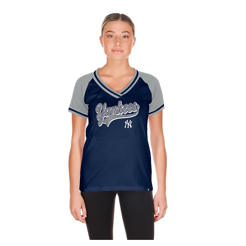 Women's New Era Navy York Yankees Gameday V-Neck T-Shirt