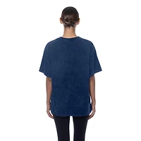 T-shirt oversize délavé minéral New Era bleu marine des Yankees de York pour femme