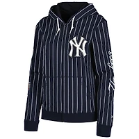 Women's New Era Navy York Yankees Pinstripe Tri-Blend Full-Zip Jacket