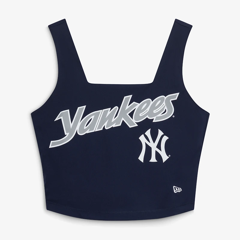 Women's New Era Navy York Yankees Reversible Cropped Sport Classics Tank Top