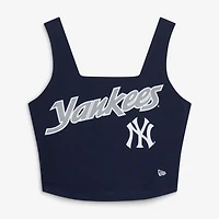 Women's New Era Navy York Yankees Reversible Cropped Sport Classics Tank Top