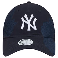 Women's New Era Navy New York Yankees Roses 9TWENTY Adjustable Hat