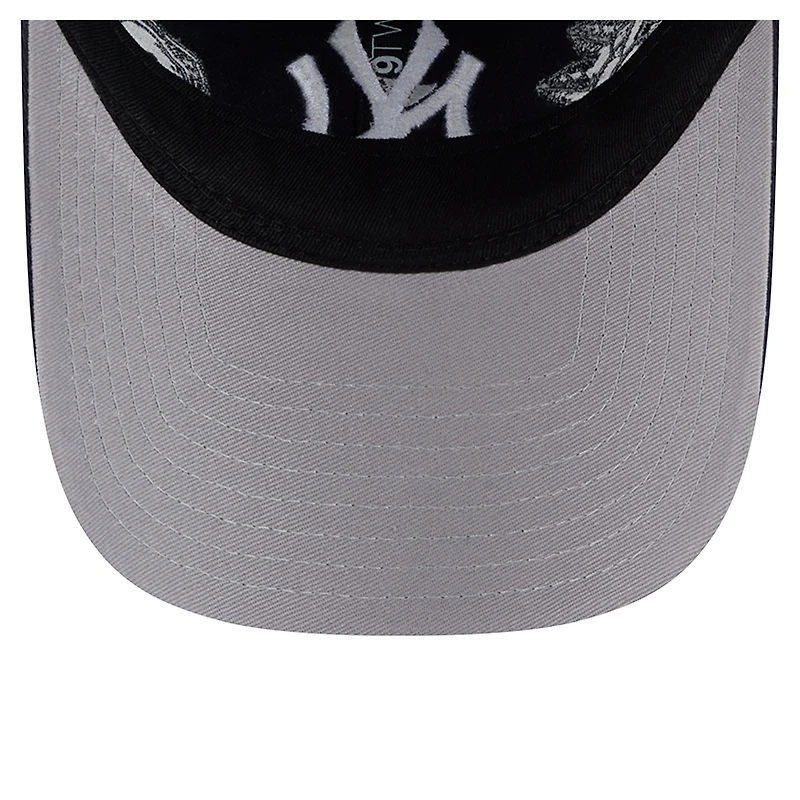 Women's New Era Navy New York Yankees Roses 9TWENTY Adjustable Hat