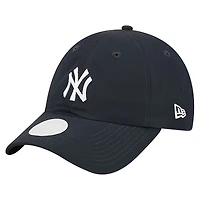 Casquette New Era 9FORTY Flex bleu marine pour femme avec queue de cheval des Yankees de New York