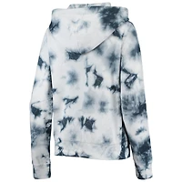 Sweat à capuche New Era bleu marine York Yankees en molleton tie-dye entièrement zippé pour femme