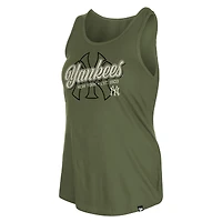 Débardeur New Era Olive pour femme, York Yankees, édition spéciale Journée des forces armées 2026