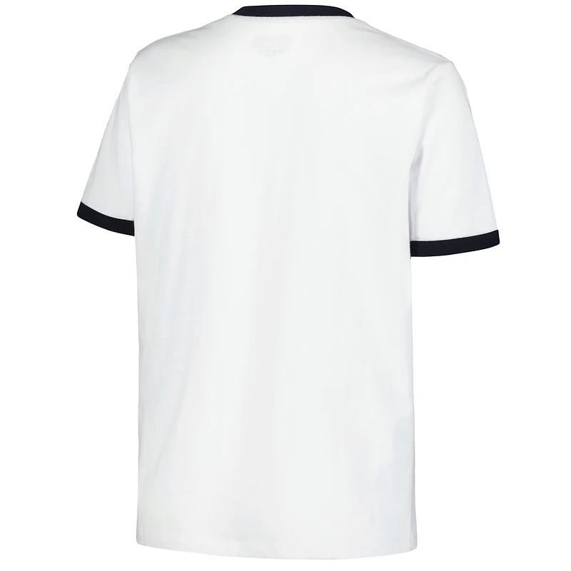 T-shirt ringer surdimensionné New Era blanc pour femmes des Yankees de York