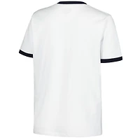 T-shirt ringer surdimensionné New Era blanc pour femmes des Yankees de York