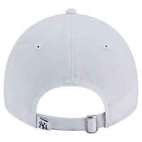Casquette ajustable New Era blanche pour femme, fan de l'équipe des Yankees de New York, modèle 9TWENTY