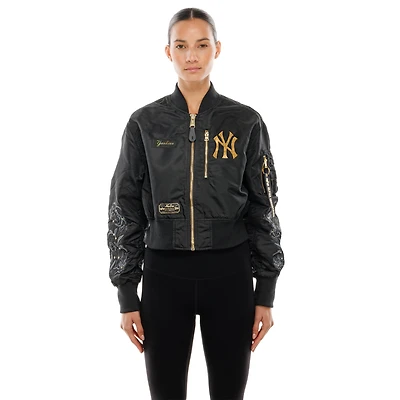 Veste courte noire pour femme New Era x ALPHA INDUSTRIES York Yankees 2025