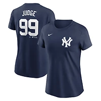 T-shirt Nike Aaron Judge bleu marine pour femme avec nom et numéro Fuse des Yankees de New York
