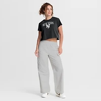 T-shirt court Nike noir pour femme, style mod, New York Yankees