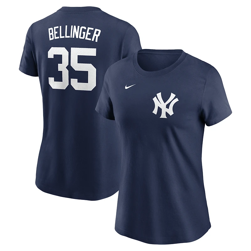 T-shirt Nike Cody Bellinger bleu marine New York Yankees Cooperstown Collection Fuse avec nom et numéro pour femme
