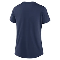 T-shirt à col en V tri-mélange Nike Derek Jeter pour femmes New York Yankees HOF2 bleu marine