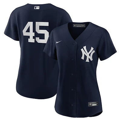 Maillot de joueur réplique alternatif des New York Yankees Nike Gerrit Cole bleu marine pour femme