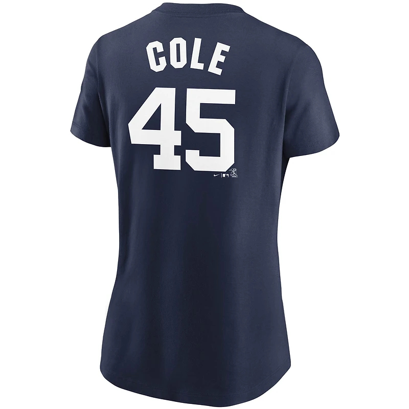 Women's Nike Gerrit Cole Navy New York Yankees Name & Number T-Shirt