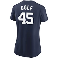 Women's Nike Gerrit Cole Navy New York Yankees Name & Number T-Shirt