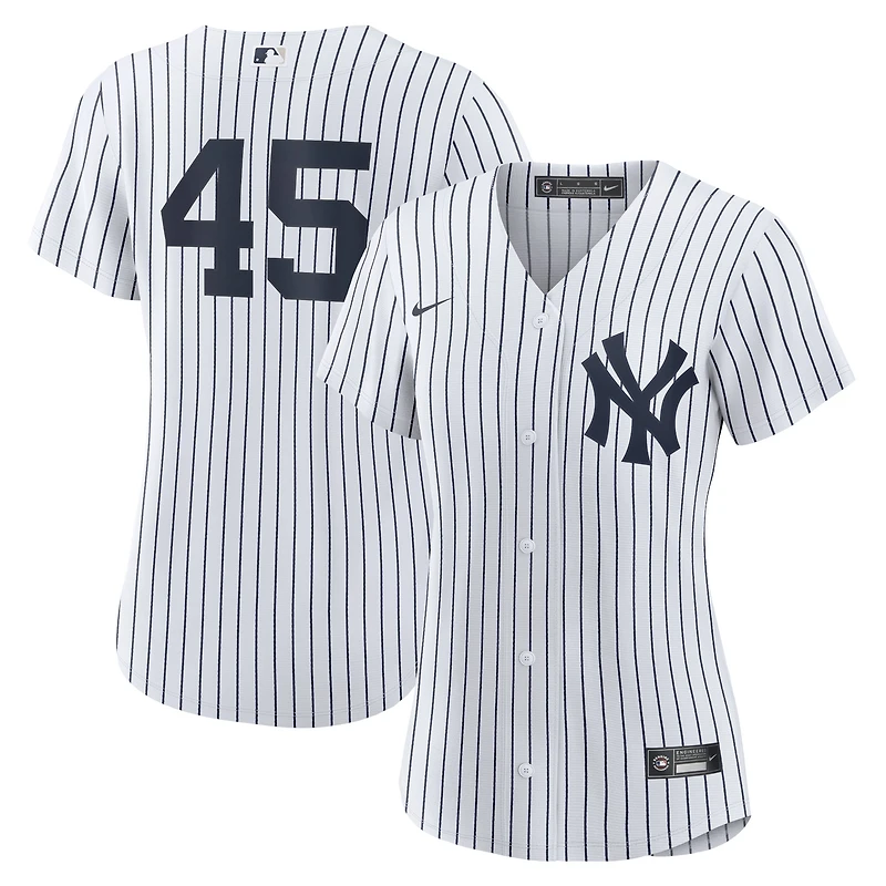 maillot Nike Gerrit Cole blanc pour femme, réplique du domicile des Yankees de New York