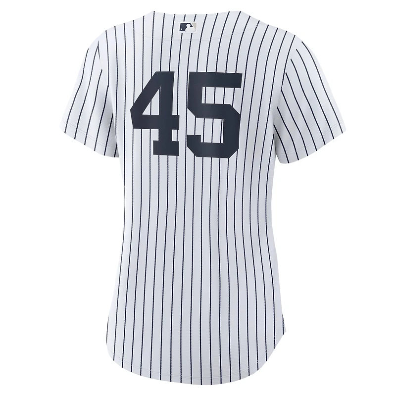 maillot Nike Gerrit Cole blanc pour femme, réplique du domicile des Yankees de New York