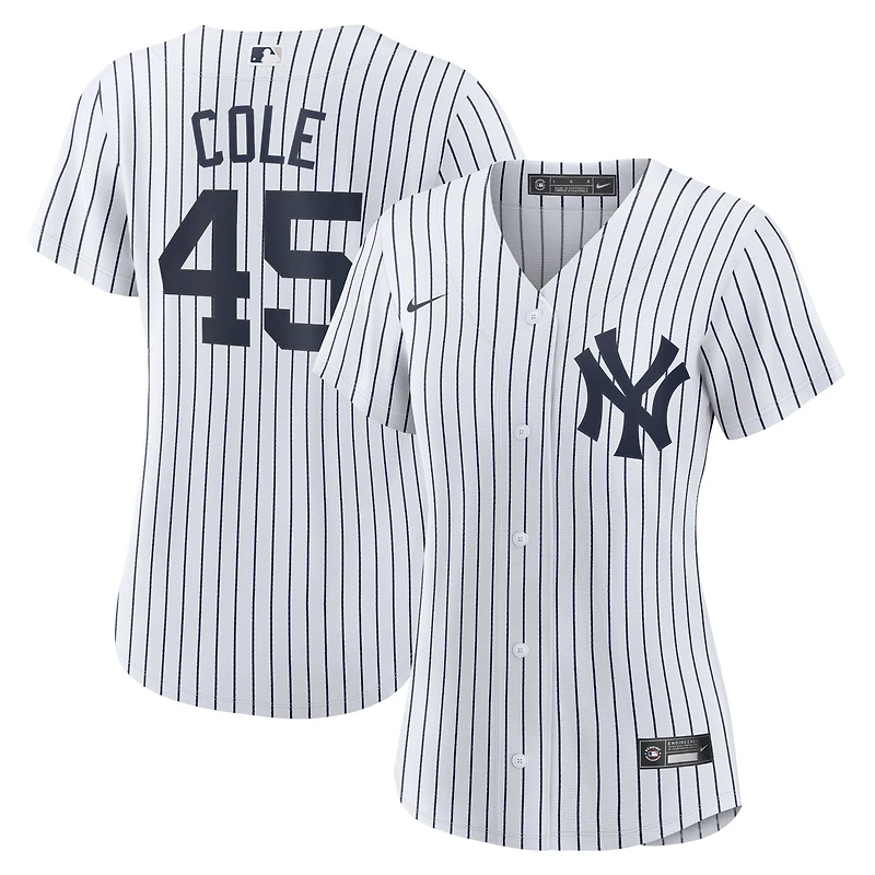 Maillot de joueur réplique à domicile Nike Gerrit Cole pour femme des Yankees New York blanc