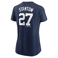 T-shirt Nike Giancarlo Stanton bleu marine pour femme, avec nom et numéro Fuse des Yankees de New York