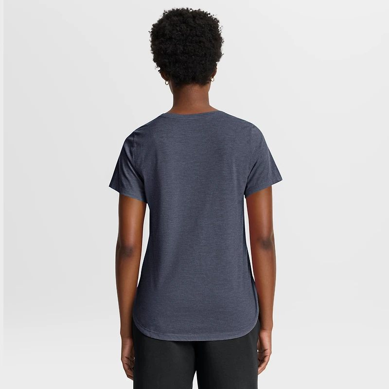 Women's Nike Heather Navy New York Yankees Arched Tri-Blend T-Shirt