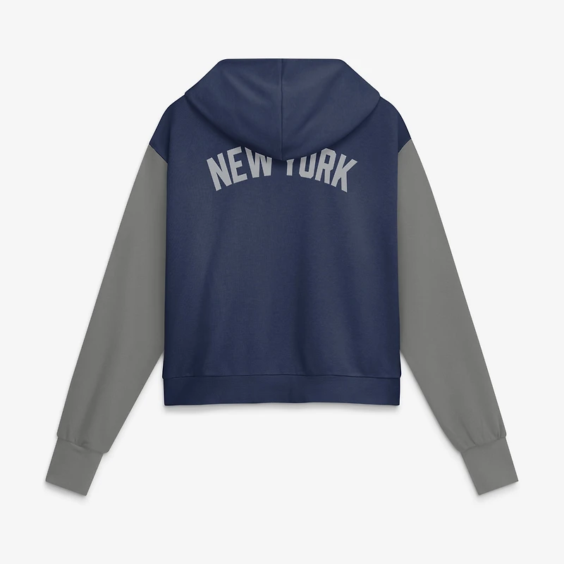 Women's Nike Navy/Gray New York Yankees Cooperstown Collection Cropped Full-Zip Hoodie