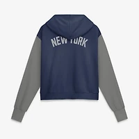 Women's Nike Navy/Gray New York Yankees Cooperstown Collection Cropped Full-Zip Hoodie