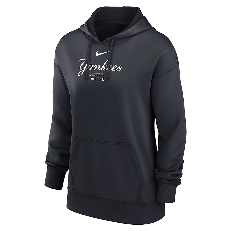 Sweat à capuche Nike bleu marine New York Yankees Authentic Collection Performance pour femme