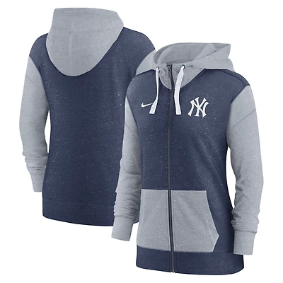 Sweat à capuche zippé Nike bleu marine pour femme, New York Yankees