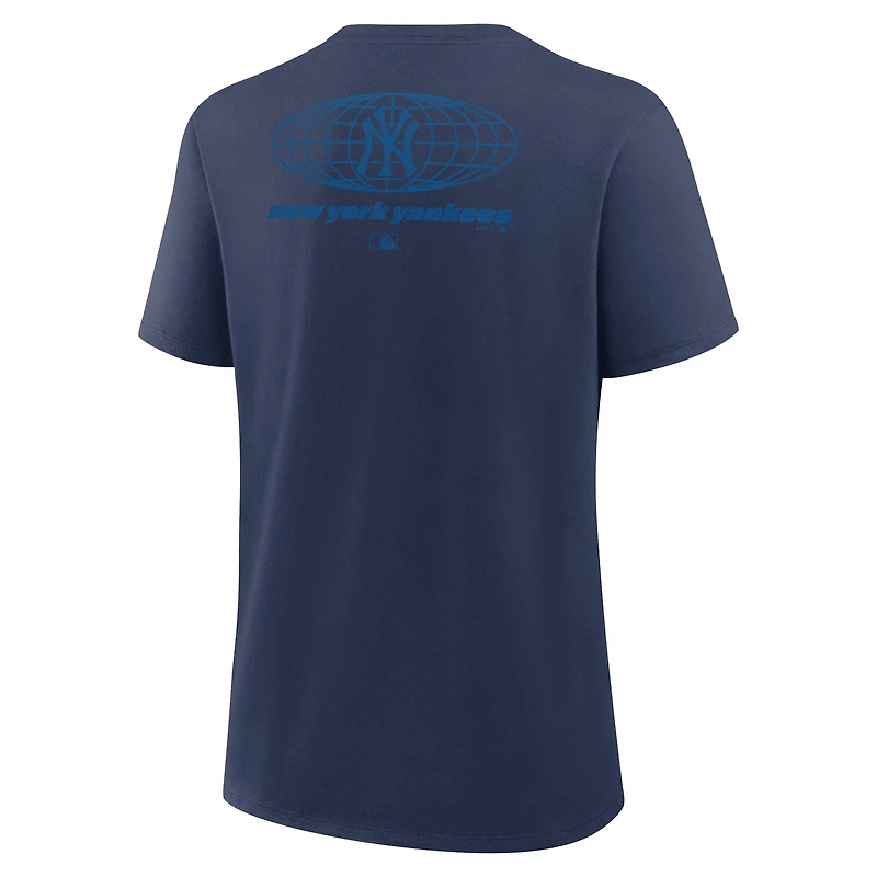 Women's Nike Navy New York Yankees Globe Logo T-Shirt