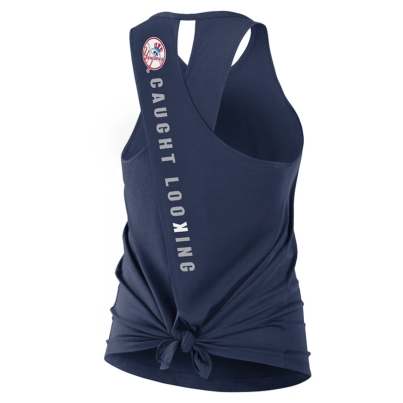 Women's Nike Navy New York Yankees Open-Back Crisscross Dri-FIT Tank Top