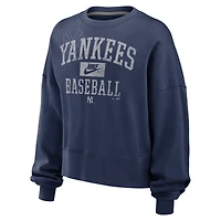 Sweat-shirt oversize Nike bleu marine pour femme, collection Cooperstown, New York Yankees