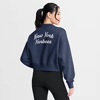 Sweat-shirt à demi-zip en polaire Nike bleu marine New York Yankees Primetime Phoenix pour femme