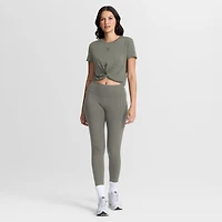 Women's Nike Olive New York Yankees One Twist Dri-FIT Cropped T-Shirt