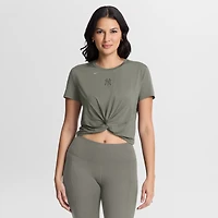 T-shirt court Nike Olive New York Yankees One Twist Dri-FIT pour femme