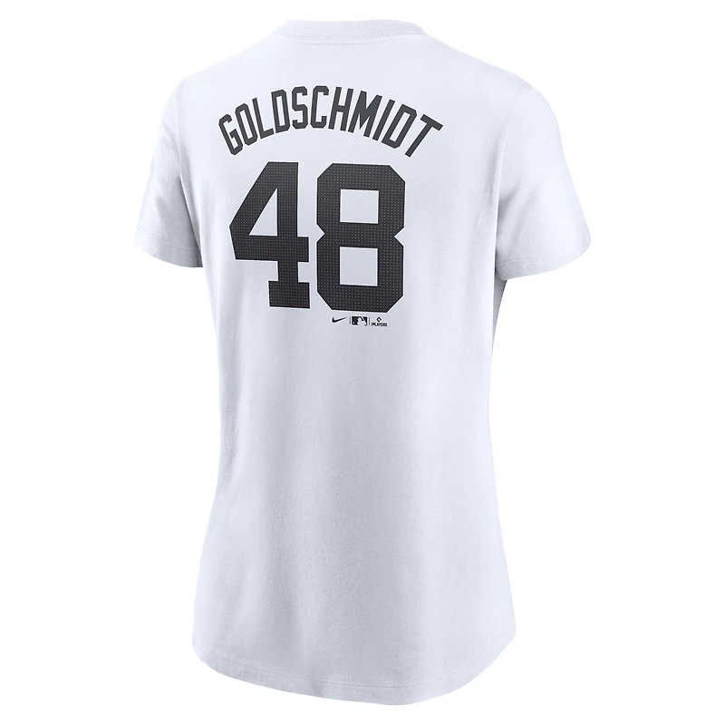 Women's Nike Paul Goldschmidt White New York Yankees Cooperstown Collection Fuse Name & Number T-Shirt
