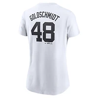 T-shirt Nike Paul Goldschmidt blanc pour femme avec nom et numéro Fuse des Yankees de New York