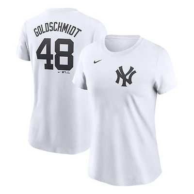 T-shirt Nike Paul Goldschmidt blanc pour femme avec nom et numéro Fuse des Yankees de New York