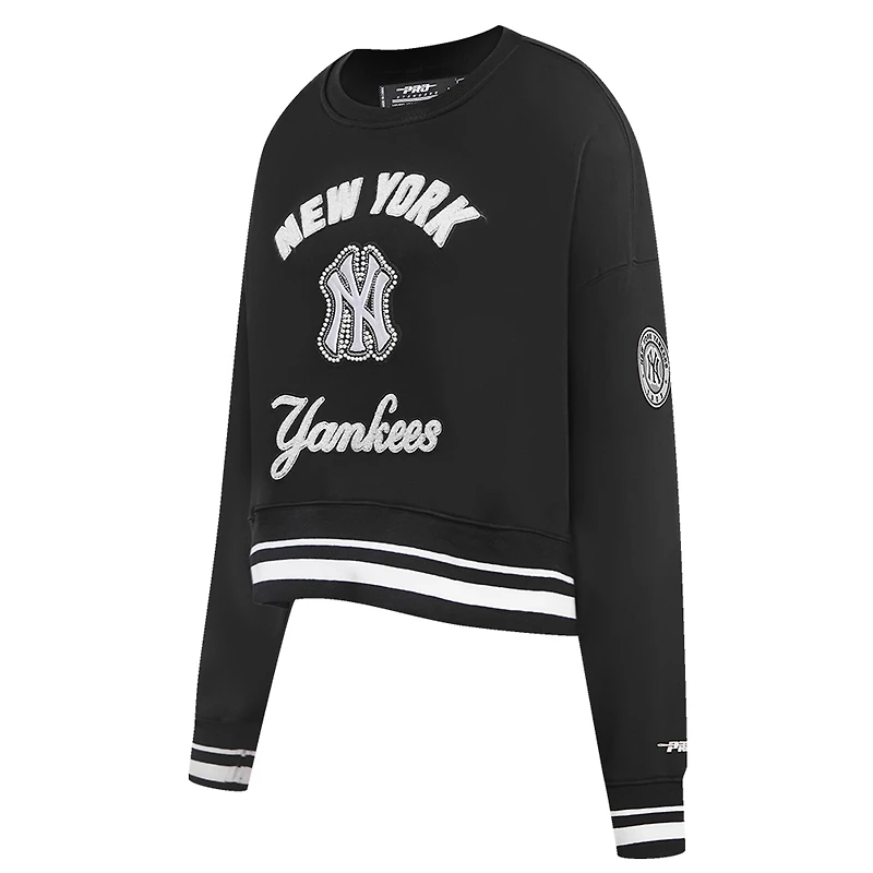 V110751 Yankee BLACK COL RAS DU COU POUR FEMMES AVEC PERLES FLC SWTLADCRW LNYC314760-BLK #7