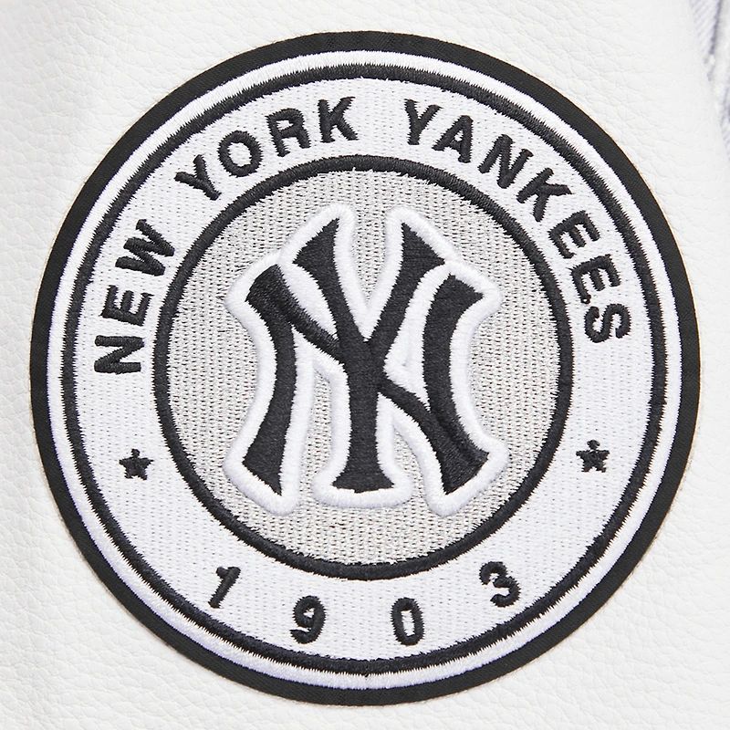 Women's Pro Standard Black New York Yankees Pearls Rib Wool Full-Zip Varsity Jacket