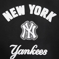 Women's Pro Standard Black New York Yankees Pearls Rib Wool Full-Zip Varsity Jacket