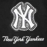 Women's Pro Standard Black New York Yankees Pearls Rib Wool Full-Zip Varsity Jacket