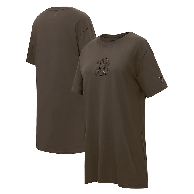 Women's Pro Standard Brown New York Yankees Neutral T-Shirt Dress