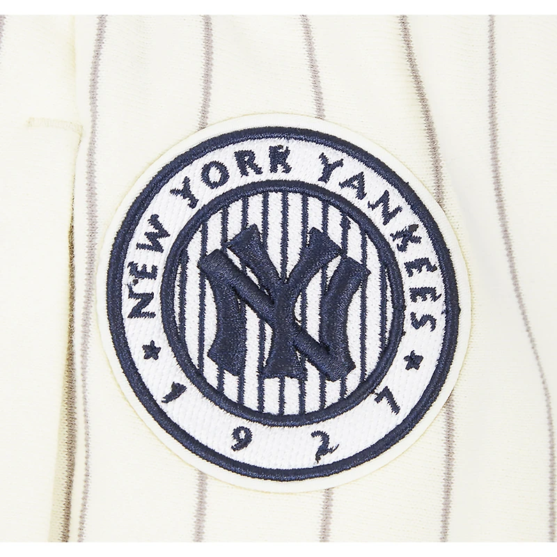 Women's Pro Standard Cream New York Yankees Cooperstown Collection Pinstripe Retro Classic Fleece Shorts