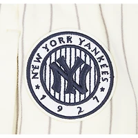 Women's Pro Standard Cream New York Yankees Cooperstown Collection Pinstripe Retro Classic Fleece Shorts