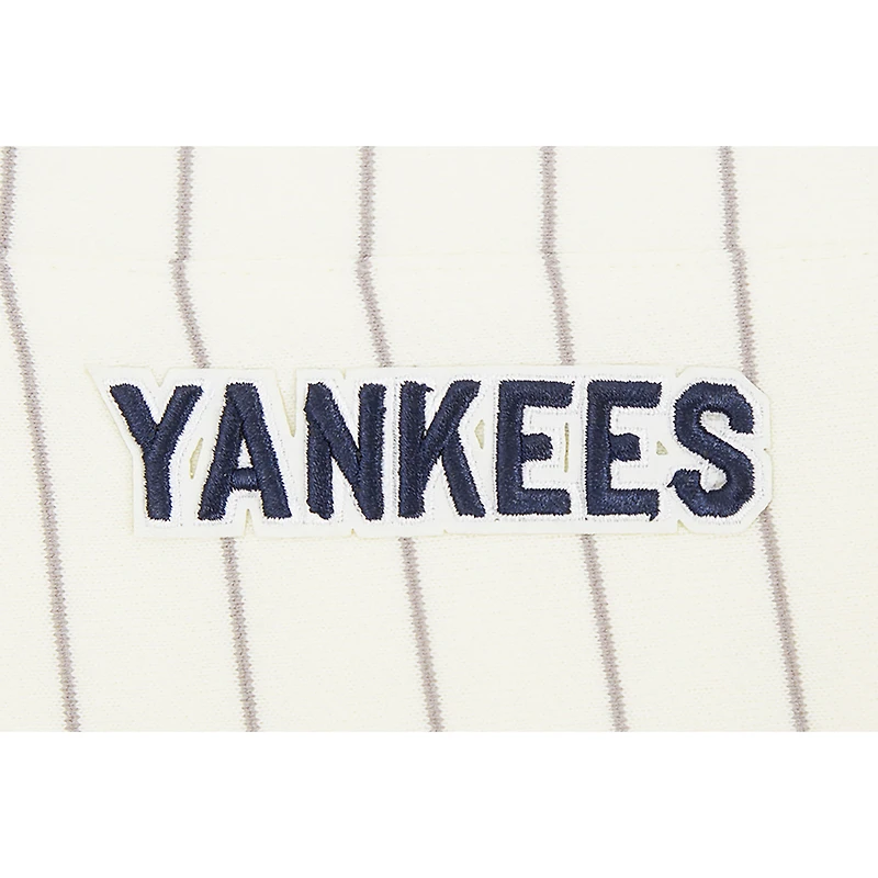 Women's Pro Standard Cream New York Yankees Cooperstown Collection Pinstripe Retro Classic Fleece Shorts