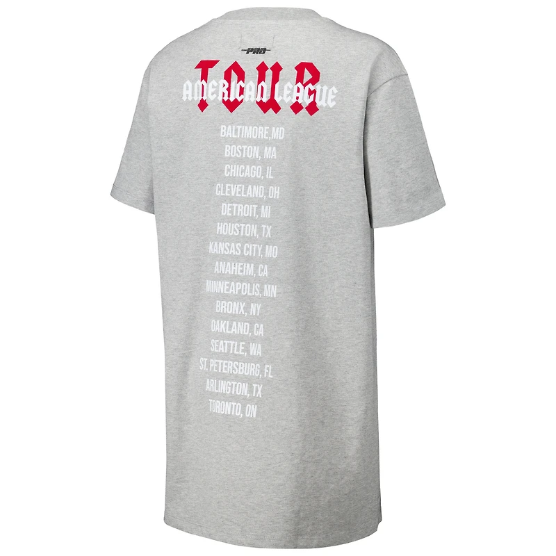 Robe t-shirt surdimensionnée Pro Standard gris chiné New York Yankees City Tour pour femme