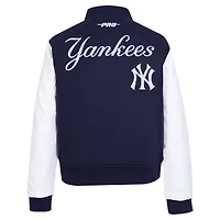 Women's Pro Standard  Navy New York Yankees Game Day Classics Wool Varsity Jacket