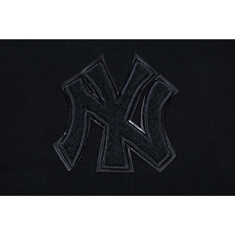 Women's Pro Standard New York Yankees Triple Black Cropped Pullover Hoodie